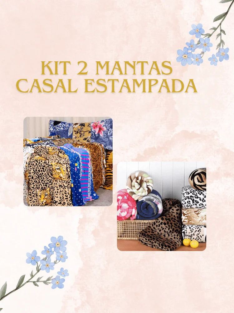 Mantas Couple Pattern Lisa and Printed Microfiber Blanket (180cm x 200cm) Various Options